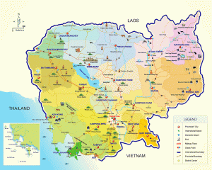 Карта достопримечательностей Камбоджи 1